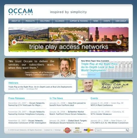 Occam Networks website project