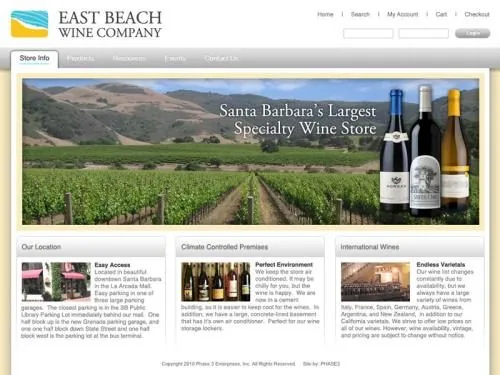 East Beach Wine website project