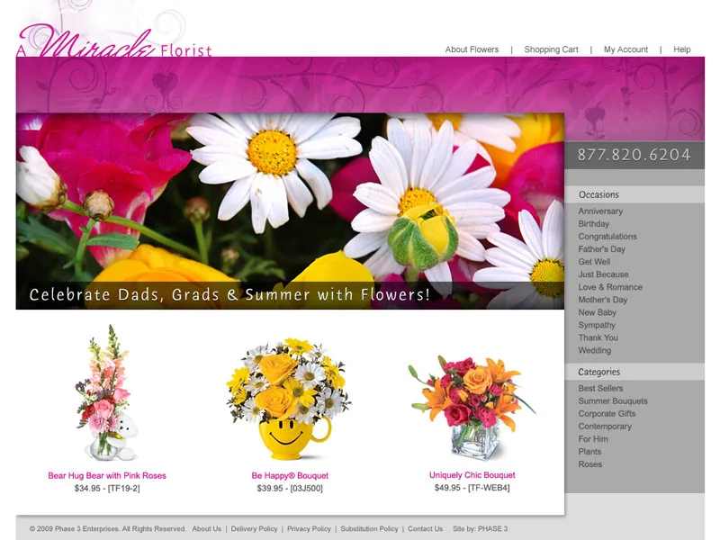 Miracle Florist website project
