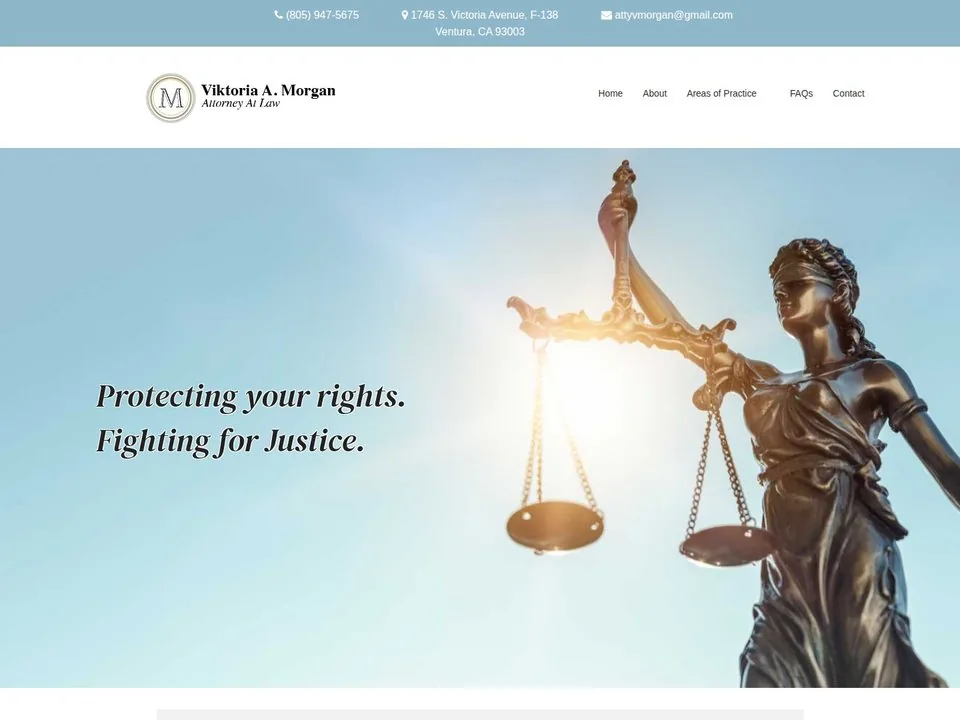 Viktoria Morgan Attorney at Law website homepage screenshot